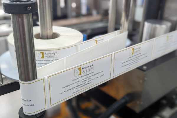 Sovereign Labelling Machines label with logo