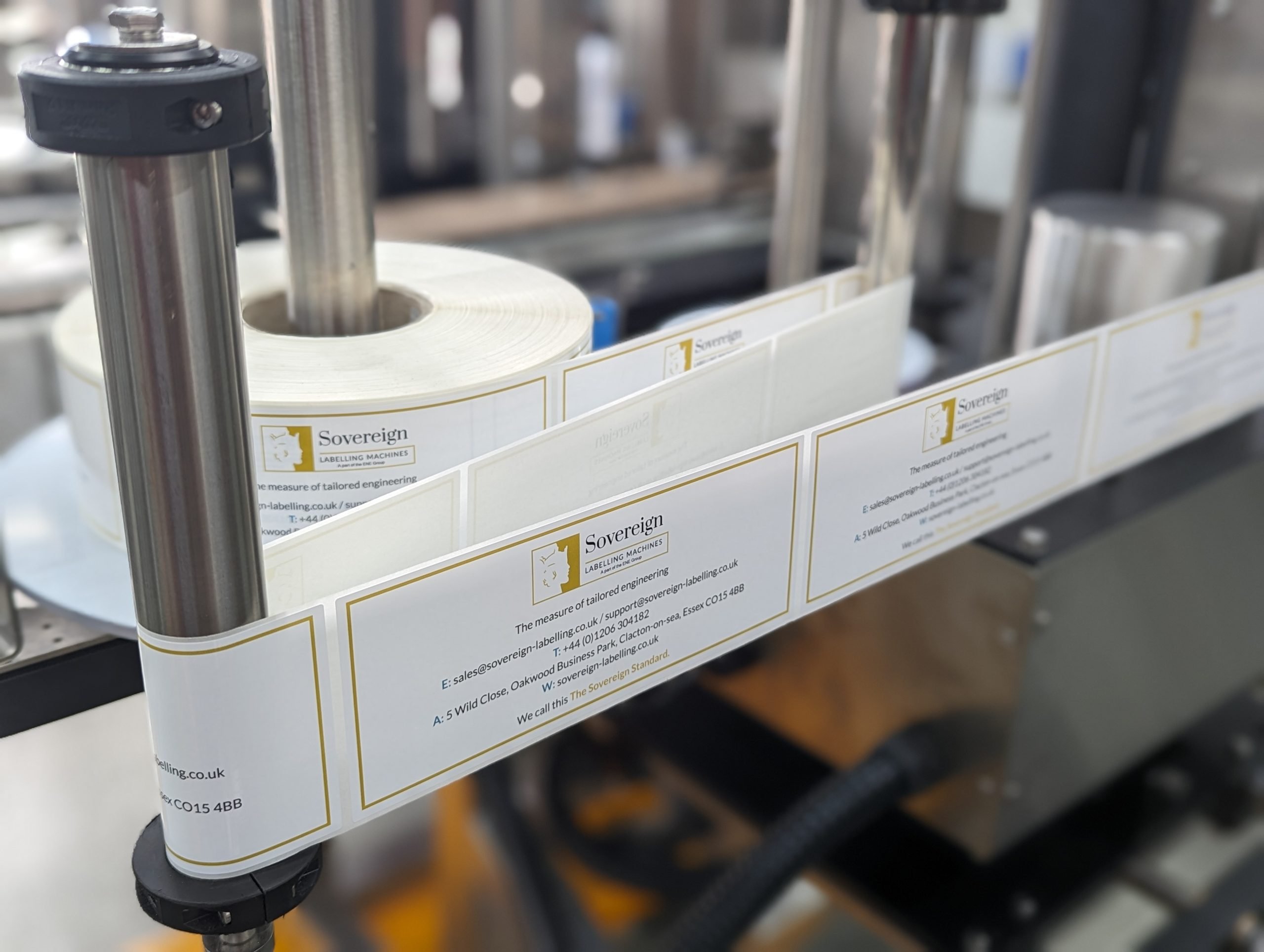 Sovereign Labelling Machines label with logo